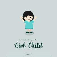 International Day of the Girl Child. October 11. Template for background, banner, poster with text inscription. vector