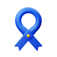 blue ribbon 3d rendering icon illustration png