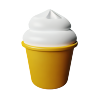 vanilla ice cream 3d rendering icon illustration png