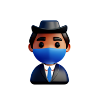 detective gezicht 3d renderen icoon illustratie png