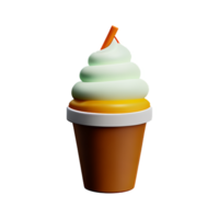 vanilla ice cream 3d rendering icon illustration png