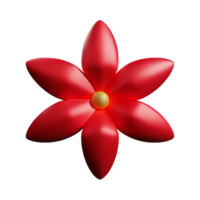 rouge fleur 3d le rendu icône illustration png