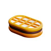 wafel 3d renderen icoon illustratie png