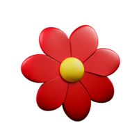 rood bloem 3d renderen icoon illustratie png