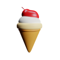 Vanille Eis Sahne 3d Rendern Symbol Illustration png