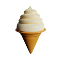 vanilla ice cream 3d rendering icon illustration png