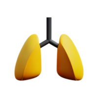lungs 3d rendering icon illustration png