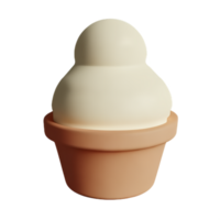 vanille la glace crème 3d le rendu icône illustration png