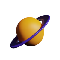 Saturno 3d representación icono ilustración png