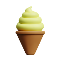 Vanille Eis Sahne 3d Rendern Symbol Illustration png