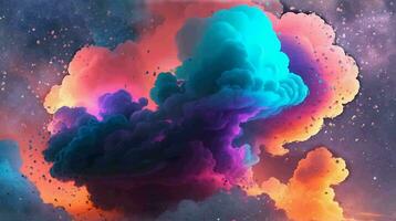 Ai generative, beautiful abstract colorful cloud video animation art
