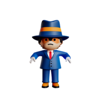 detective face 3d rendering icon illustration png