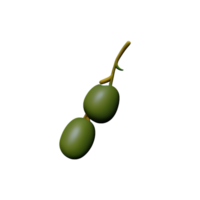 olive branch 3d rendering icon illustration png