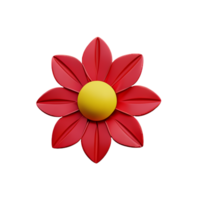 red flower 3d rendering icon illustration png