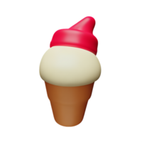 vanille ijs room 3d renderen icoon illustratie png