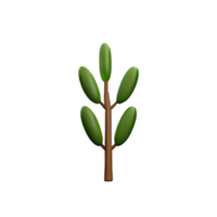 olive branch 3d rendering icon illustration png