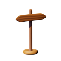 wood sign 3d rendering icon illustration png