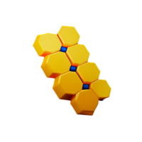 honeycomb 3d rendering icon illustration png