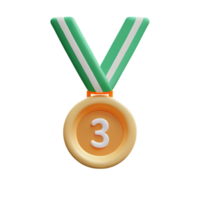 gold medal 3d rendering icon illustration png