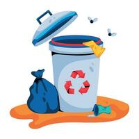 Trendy Trash Pollution vector