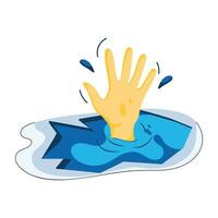 Trendy Drowning  Concepts vector