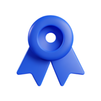 blue ribbon 3d rendering icon illustration png