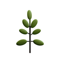 olive branch 3d rendering icon illustration png