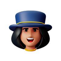 detective face 3d rendering icon illustration png