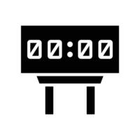 scoreboard, sport icon. Electronic soccer score board for result display. result match, countdown timer. Glyph style pictogram. Solid Vector illustration. Design on white background. EPS 10