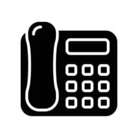 intercomunicador teléfono icono. ip Los telefonos. teléfono llamada suministro con fax para inteligente casa comunicación. sólido, glifo estilo pictograma. vector ilustración. diseño en blanco antecedentes eps 10