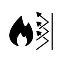 fireproof icon. Fireproofing support. Fire insulation, fire security system. Thermal reflective of flame burn. Danger protection Solid, Glyph. vector illustration. Design on white background. EPS 10