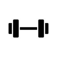 Gym sport, dumbbell icon. Short bar with a weight at each end for exercise or muscle building. Heavy barbell, weight lifting. Glyph or solid vector illustration. Design on white background EPS 10