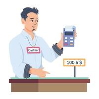 Trendy Cashier Concepts vector