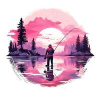 Colorful Fishing Illustration Background photo