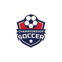 Soccer logo team with shield badge vector