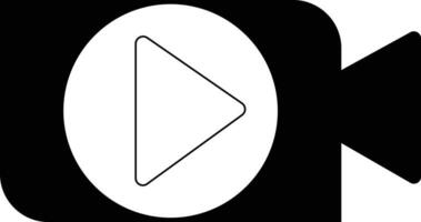 Video camera shape with a play button icon. Video streaming symbol vector illustration