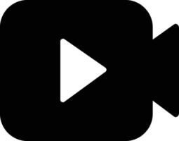 Video camera shape with a play button icon. Video streaming symbol vector illustration