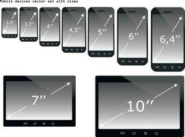 Mobile devices sizes vector illustration set