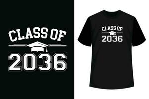 clase de 2036 crecer con yo primero día de colegio camiseta vector