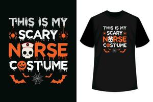 This Is My Scary Nurse Costume Halloween Funny Nursing Women T-Shirt vector