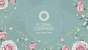 Floral Business Card (Horizontal) template