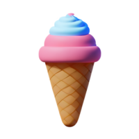 Vanille Eis Sahne 3d Rendern Symbol Illustration png