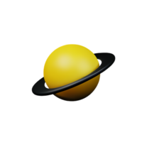 Saturne 3d le rendu icône illustration png