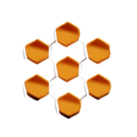 honeycomb 3d rendering icon illustration png