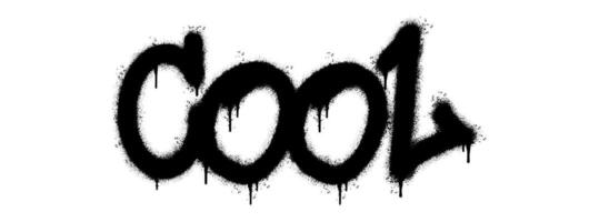 Spray Painted Graffiti cool Word Sprayed isolated with a white background. graffiti font cool with over spray in black over white. vector