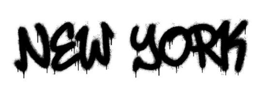 Spray Painted Graffiti new york Word Sprayed isolated with a white background. graffiti font new york with over spray in black over white. vector