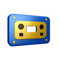 cassette tape 3d rendering icon illustration png