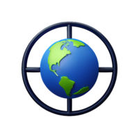 world globe 3d rendering icon illustration png