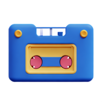 cassette tape 3d rendering icon illustration png