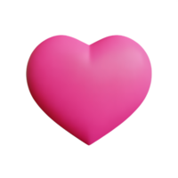 pink heart 3d rendering icon illustration png